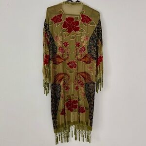 Rabella Olive Embroidered beaded Kimono with Tassels 30’s style